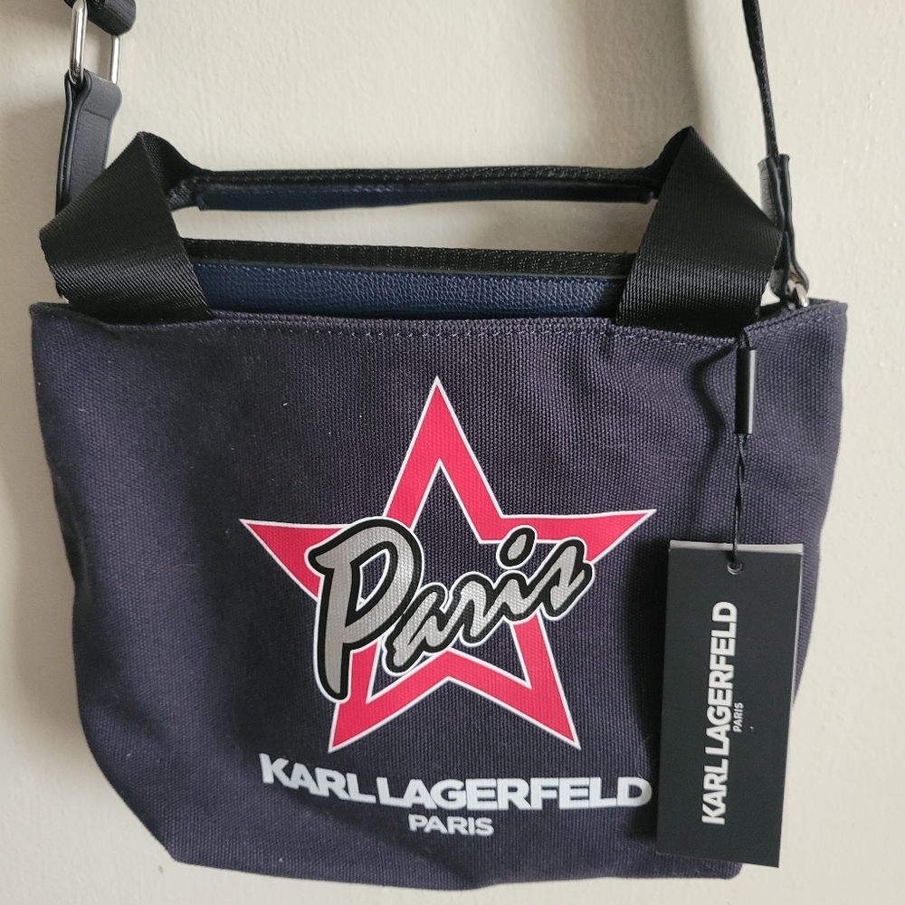Karl Lagerfeld canvas crossbody. NWT